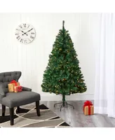 Nearly Natural Northern Tip Pine Artificial Christmas Tree with Clear Led Lights