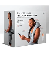 Sharper Image Realtouch Shiatsu Massager, Warming Heat Soothes Sore Muscles, Nodes Feel Like Real Hands, Wireless & Rechargeable
