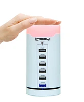 Linsay 6 Usb Charger Station with Smart Led Lamp Touch multi color dimmable