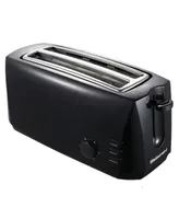 Elite Gourmet 4-Slice Long Slot Toaster, 6 Toast Settings, Slide Out Crumb Tray, Extra Wide 1.5" Slots for Bagels