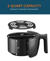 Elite Gourmet Digital 2.1Qt. Electric Hot Air Fryer with Programmable Controls, 1000W