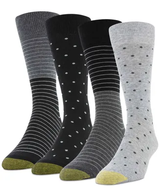 Men's 4-Pack Casual Dot Stripe Crew Socks, Created for Macy's