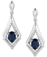 Sapphire (1-1/3 ct. t.w.) & Diamond Accent Drop Earrings in Sterling Silver (Also in Ruby)