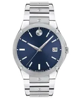 Movado Men's Swiss Se Stainless Steel Bracelet Watch 41mm