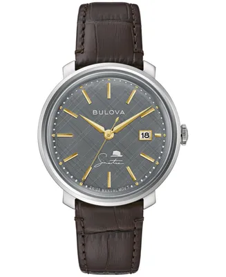 Bulova Men's Frank Sinatra Collection Brown Leather Strap Watch 40mm