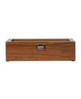 Mele Co. Jayson Glass Top Wooden Watch Box in Mahogany Finish