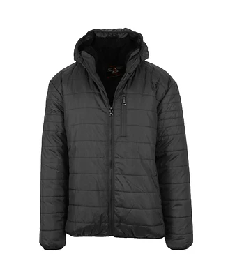 Galaxy By Harvic Men's Sherpa Lined Hooded Puffer Jacket