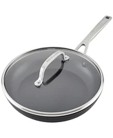 KitchenAid Hard-Anodized Induction Frying Pan with Lid, 10", Matte Black