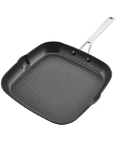 KitchenAid Hard Anodized Induction Nonstick Stovetop Grill Pan, 11.25", Matte Black