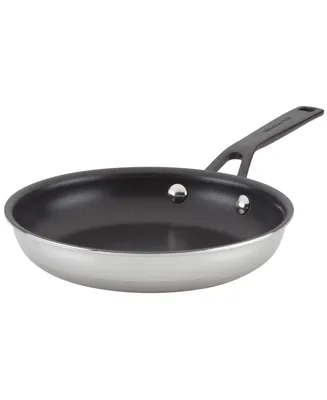KitchenAid 5-Ply Clad Stainless Steel Nonstick Induction Frying Pan, 8.25", Polished Stainless Steel