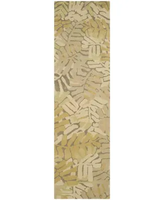 Martha Stewart Collection Palm Leaf MSR4548C Gold 2'3" x 8' Runner Rug