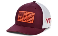 Columbia Virginia Tech Hokies Pfg Fish Flag Stretch-fitted Cap