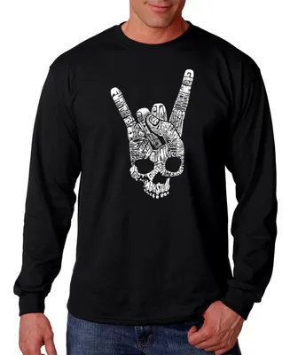 La Pop Art Men's Heavy Metal Genres Word Long Sleeve T-shirt