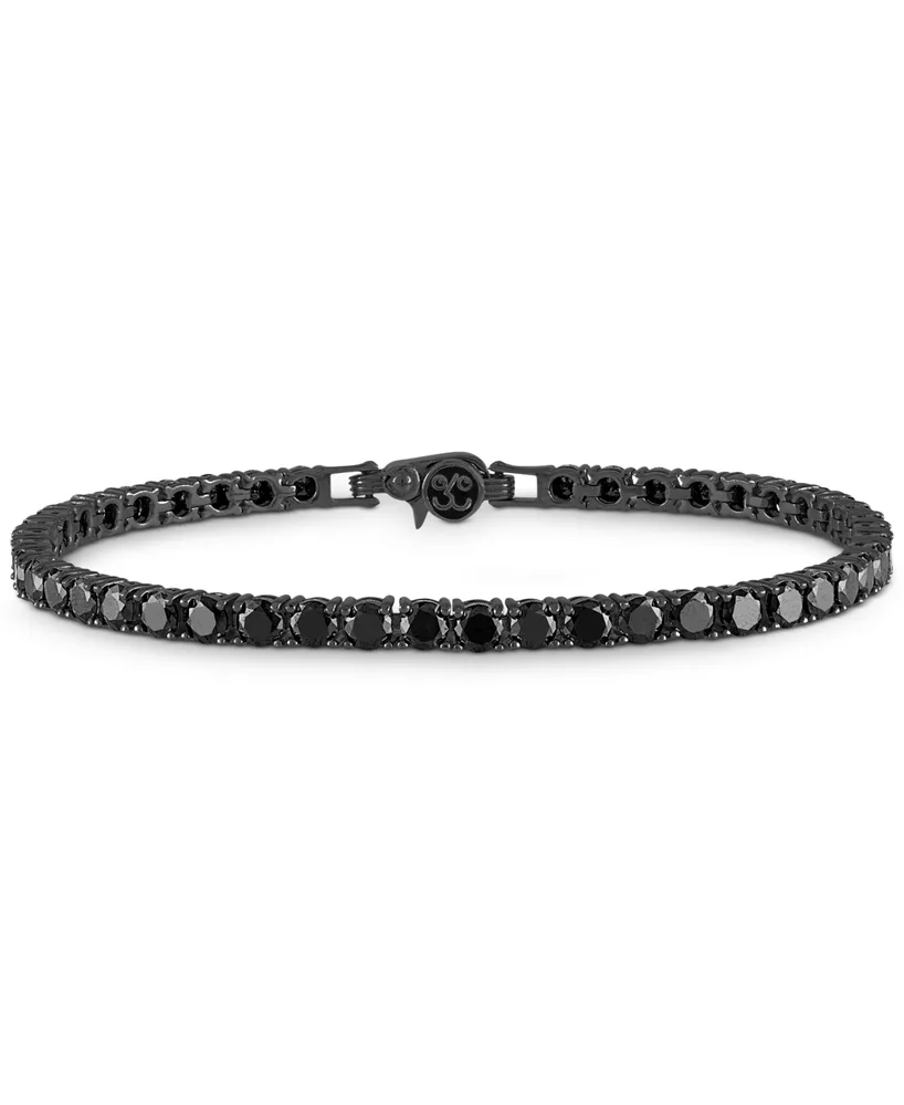 Esquire Men's Jewelry Black Spinel Tennis Bracelet (13 ct. t.w.) in Black Rhodium-Plated Sterling Silver, Created for Macy's