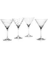 Mikasa "Clear Cheers" Martini Glasses, Set Of 4