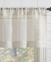 Textured Slub Stripe Anti-Dust Linen Blend Sheer Cafe Curtain Valance