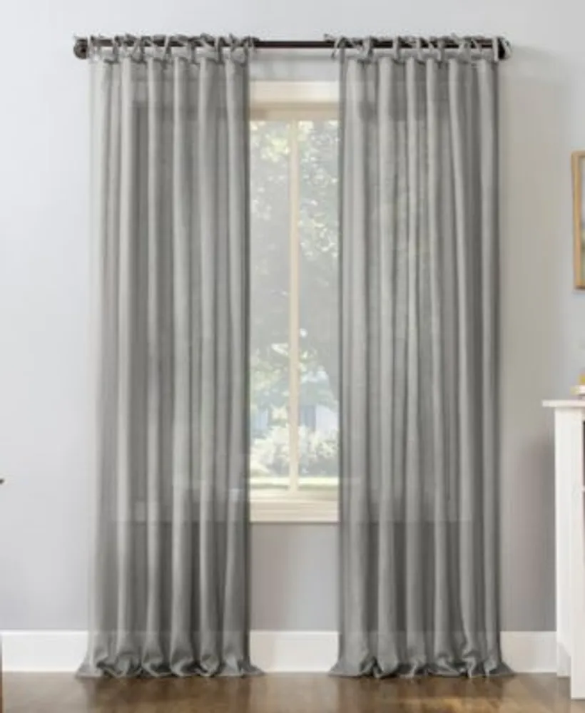 No. 918 Bethany Slub Textured Sheer Tie Top Curtain Panel Collection