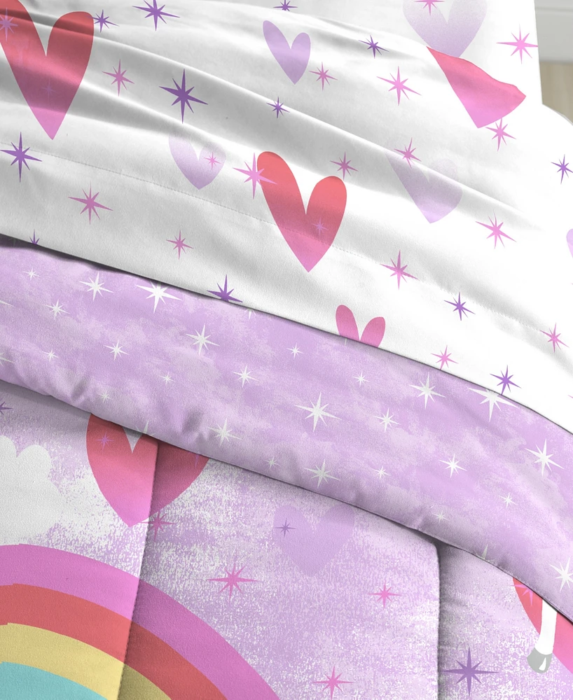 Dream Factory Unicorn Rainbow 7-Piece Full Bedding Set