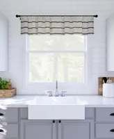 Clean Window Twill Stripe Anti-Dust Cafe Curtain Valance, 52" x 14"