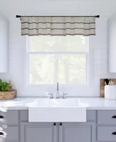 Twill Stripe Anti-Dust Linen Blend Sheer Cafe Curtain Valance