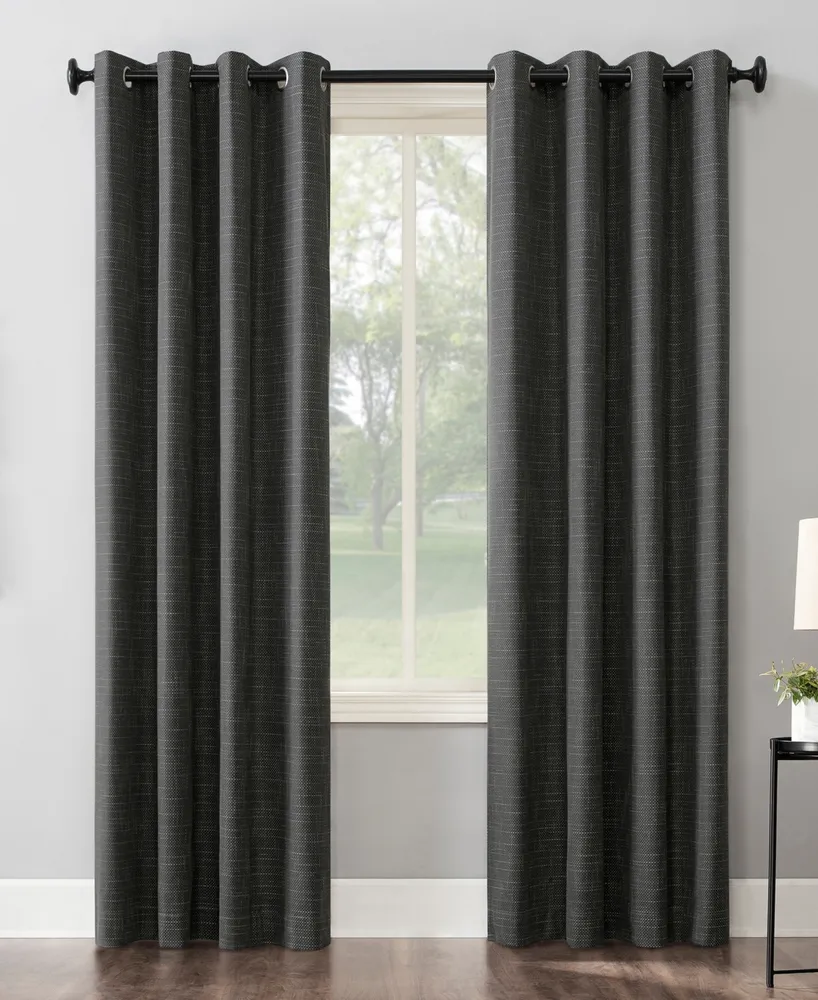 Kline Burlap Weave Thermal Extreme 100% Blackout Grommet Curtain Panel