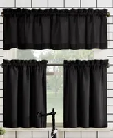 No. 918 Martine Microfiber Semi-Sheer Rod Pocket Kitchen Curtain Valance and Tiers Set