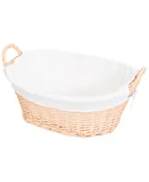 Vintiquewise Willow Laundry Hamper Basket with Liner and Side Handles