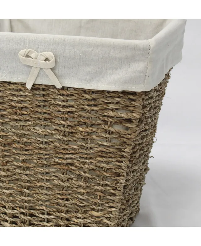 Vintiquewise Seagrass Shelf Basket Lined with White Lining