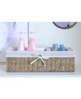 Vintiquewise Seagrass Shelf Storage Baskets with Lining, Set of 3