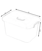 Vintiquewise Large Clear Storage Container with Lid and Handles