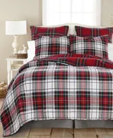 Levtex Spencer Red Plaid Reversible Quilts