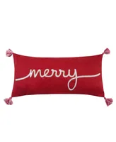 Levtex Spencer Red Plaid Merry Decorative Pillow, 14" x 30"