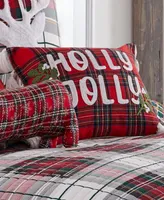 Levtex Spencer Red Plaid Holly Jolly Tassel Decorative Pillow, 14" x 18"