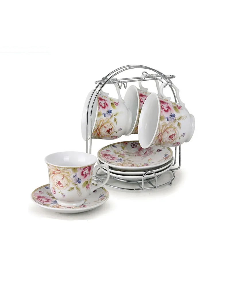 Lorren Home Trends 8 Piece 8oz Coffee Cup and Saucer Set