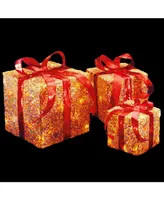 National Tree PreLit Gold Sisal Gift Box Assortment