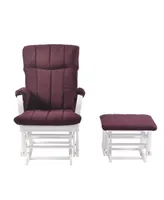 Artiva Usa Home Deluxe Fabric Cushion 2-Piece Glider Chair and Ottoman Set