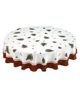 Spode Christmas Tree Tartan Multicolored 70" Round Tablecloth