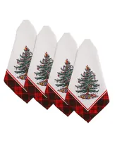 Spode Christams Tree Tartan Multicolored 4pc Napkins