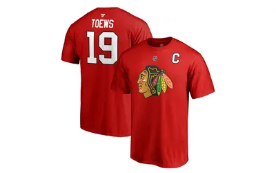 Majestic Chicago Blackhawks Jonathan Toews Men's Authentic Stack Name & Number T-Shirt