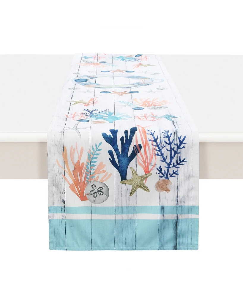 Laural Home Coastal Reef 13x72 Table Runner