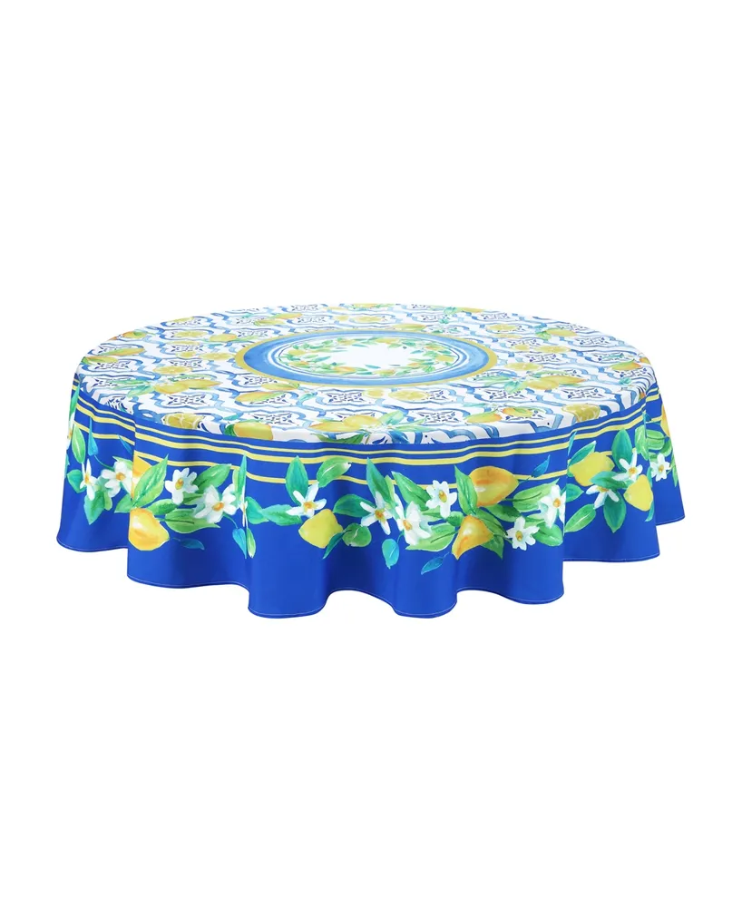 Laural Home Lovely Lemons 70 Round Tablecloth