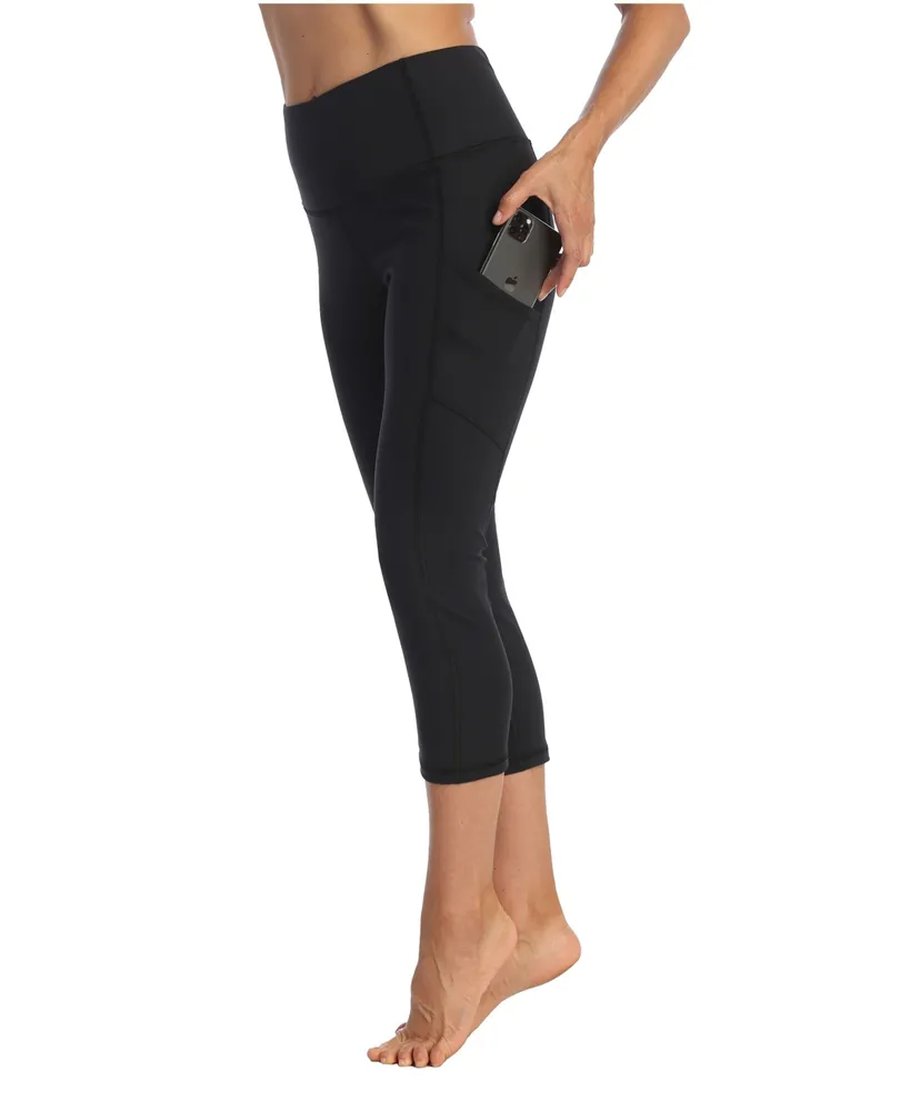 High-Waisted Side-Pocket 7/8-Length Leggings For Women