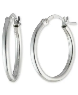 Lauren Ralph Lauren Small Polished Hoop Earrings in Sterling Silver, 1"