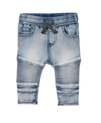 Cotton On Baby Boys Jay Moto Jeans With Drawstring