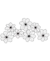 CosmoLiving by Cosmopolitan Black Metal Modern Floral Wall Decor, 43" x 21"