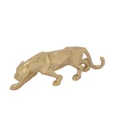CosmoLiving by Cosmopolitan Gold Polystone Sculpture, Leopard 6" x 18" x 3" - Gold