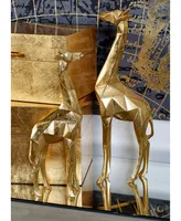 CosmoLiving by Cosmopolitan Set of 2 Polystone Modern Giraffe Sculpture, 12", 15