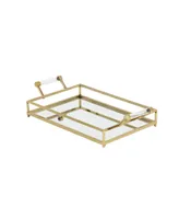 CosmoLiving by Cosmopolitan Gold Metal Glam Tray, 5 " x 22 " x 12 " - Gold