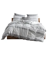 Swift Home Remarkable Atayal Clip Jacquard 5 Piece Comforter Set, Full/Queen