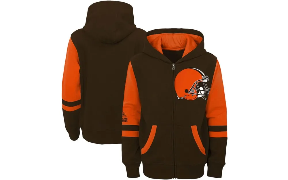 Youth Brown Cleveland Browns Team Fleece Pullover Hoodie